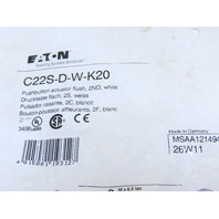 Eaton C22S-D-W-K20 Compact Pushbutton Non-illuminated Momentary White Flush