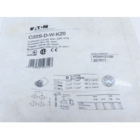 Eaton C22S-D-W-K20 Compact Pushbutton Non-illuminated Momentary White Flush