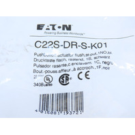 Eaton C22S-DR-S-K01 Compact Pushbutton Non-illuminated Maintained Black Flush