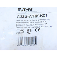 Eaton C22S-WRK-K01 2 Position Rotary Selector Switch Maintained 40&deg; 1NC BLK&WHT
