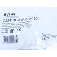 Eaton C22-DRL-XW-K10-120 Pushbutton Illuminated Maintained White No Lense