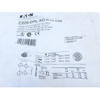 Eaton C22S-DRL-XG-K10-230 Pushbutton Illuminated Maintained Green No Lense 230V