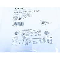 Eaton C22-DLH-W-X1-K10-120 Pushbutton Illuminated Momentary White X1 Etch Extend