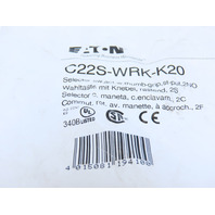 Eaton C22S-WRK-K20 3 Position Rotary Selector Switch Maintained 40&deg; 2NO BLK&WHT