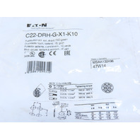 Eaton C22-DRH-G-X1-K10 Pushbutton Maintained Non-Illuminated Green Extd  X1 Etch