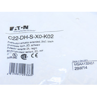 Eaton C22-DH-S-X0-K02 Compact Pushbutton Non-Illuminated Momentary Black X0 Etch
