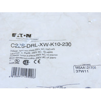 Eaton C22S-DRL-XW-K10-230 Pushbutton Illuminated Maintained White No Lense 230V