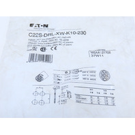 Eaton C22S-DRL-XW-K10-230 Pushbutton Illuminated Maintained White No Lense 230V