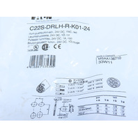 Eaton C22S-DRLH-R-K01-24 Compact Pushbutton Illuminated Maintain Red Extend 1NC