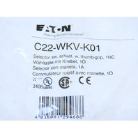 Eaton C22-WKV-K01 2 Position Rotary Selector Switch Momentary 60&deg; 1NC BLK&WHT
