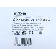 Eaton C22S-DRL-XG-K10-24 Pushbutton Illuminated Maintained Green No Lense 1NO