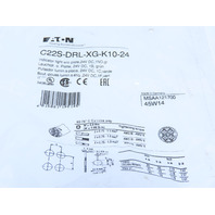 Eaton C22S-DRL-XG-K10-24 Pushbutton Illuminated Maintained Green No Lense 1NO