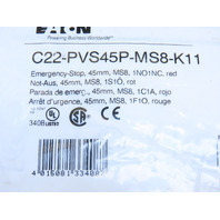 Eaton C22-PVS45P-MS8-K11 Compact Pushbutton Emergency Stop MS8 Key-release Red