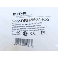 Eaton C22-DRH-W-X1-K20 Pushbutton Non-Illuminated Maintained White X1 Etch 2NO