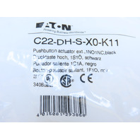 Eaton C22-DH-S-X0-K11 Compact Pushbutton Non-Illuminated Momentary Black X0 Etch