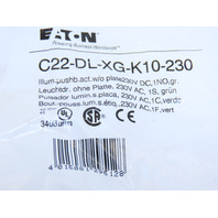 Eaton C22-DL-XG-K10-230 Pushbutton Illuminated Momentary Green No Lense
