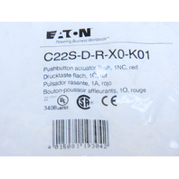 Eaton C22S-D-R-X0-K01 Compact Pushbutton Non-illuminated Momentary White Flush