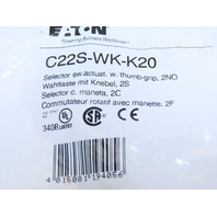 Eaton C22S-WK-K20 2 Position Momentary Rotary Selector Switch BLK&WHT Knob