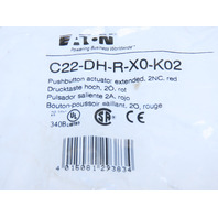 Eaton C22-DH-R-X0-K02 Compact Pushbutton Non-Illuminated Momentary Red X0 Etch