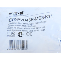 Eaton C22-PVS45P-MS3-K11 Compact Pushbutton Emergency Stop MS3 Key-release Red