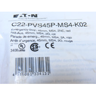 Eaton C22-PVS45P-MS4-K02 Compact Pushbutton Emergency Stop MS4 Key-release Red
