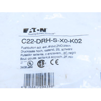 Eaton C22-DRH-S-X0-K02 Pushbutton Non-Illuminated Maintained Black X0 Etch 2NO
