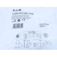 Eaton C22S-WS-MS1-K20 Pushbutton 2 Position MS1 Key Operated Switch Momentry K20