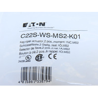 Eaton C22S-WS-MS2-K01 Pushbutton 2 Position MS2 Key Operated Switch Momentry K20