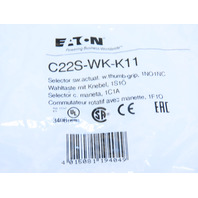 Eaton C22S-WK-K11 2 Position Momentary Rotary Selector Switch BLK&WHT Knob