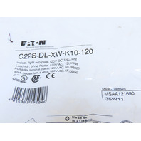 Eaton C22S-DL-XW-K10-120 Pushbutton Illuminated Momentary White No Lense
