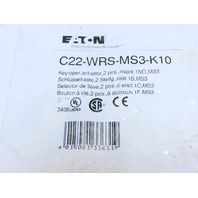 Eaton C22-WRS-MS3-K10 2 Position Rotary Key MS3 Switch Maintained 40&deg; Degree 1NO