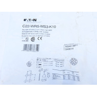 Eaton C22-WRS-MS3-K10 2 Position Rotary Key MS3 Switch Maintained 40&deg; Degree 1NO