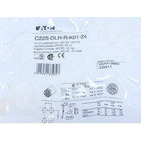 Eaton C22S-DLH-R-K01-24 Pushbutton Illuminated Momentary Red Button Extended 1NC