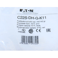 Eaton C22S-DH-G-K11 Compact Pushbutton Non-illuminated Momentary Green Extended