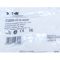 Eaton C22S-D-S-K02 Compact Pushbutton Non-illuminated Momentary Black Flush