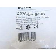Eaton C22S-DH-S-K01 Compact Pushbutton Non-Illuminated Momentary Black Extended