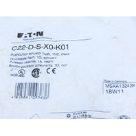 Eaton C22-D-S-X0-K01 Compact Pushbutton Non-illuminated Momentary Black Flush