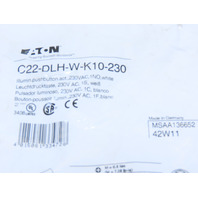 Eaton C22-DLH-W-K10-230 Pushbutton Illuminated Momentary White Button Extend 1NO