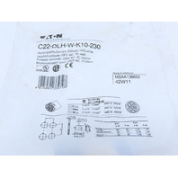 Eaton C22-DLH-W-K10-230 Pushbutton Illuminated Momentary White Button Extend 1NO