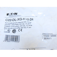 Eaton C22-DL-XG-K10-24 Pushbutton Illuminated Momentary Green No Lense