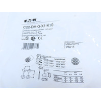 Eaton C22-DH-G-X1-K10 Compact Pushbutton Non-Illuminated Momentary Green X1 Etch