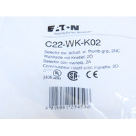 Eaton C22-WK-K02 2 Position Momentary Rotary Selector Switch BLK&WHT Knob 2NC