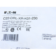 Eaton C22-DRL-XR-K01-230 C22 22.5mm Compact Pushbutton Illuminated Red LED 1NC