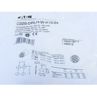 Eaton C22S-DRLH-W-K10-24 Compct Pushbutton Illuminated Maintain White Extend 1N0