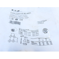 Eaton C22-DRH-S-X0-K01 Pushbutton Non-Illuminated Maintained Black X0 Etch 1NO