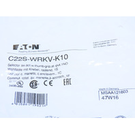 Eaton C22S-WRKV-K10 2 Position Rotary Selector Switch Maintained 1NO BLK&WHT