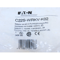 Eaton C22S-WRKV-K02 2 Position Rotary Selector Switch Maintained 2NC BLK&WHT