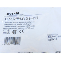 Eaton C22-DRH-G-X1-K11 Pushbutton Non-Illuminated Maintain Green X1 Etch 1NO 1NC