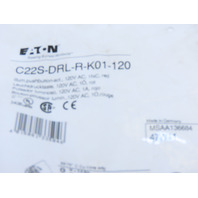 Eaton C22S-DRL-R-K01-120 Pushbutton Illuminated Maintained Red Lense 120V