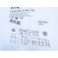 Eaton C22S-DRL-R-K01-120 Pushbutton Illuminated Maintained Red Lense 120V